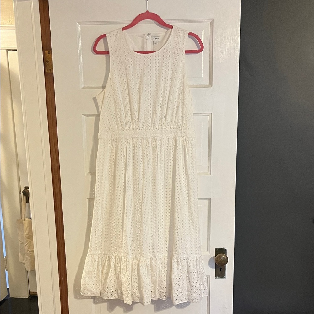 Elegant White Eyelet Dress